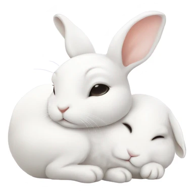 White baby rabbit sleeping sticker