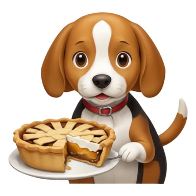 beagle eating a pie sticker