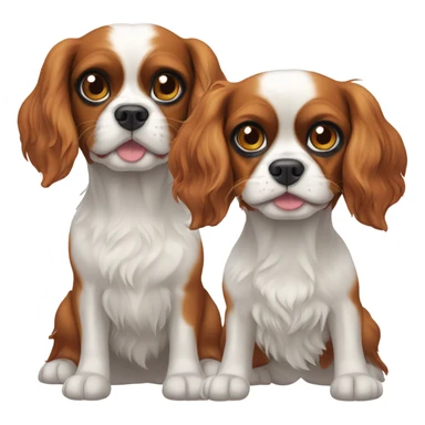 Two cavalier dogs  sticker