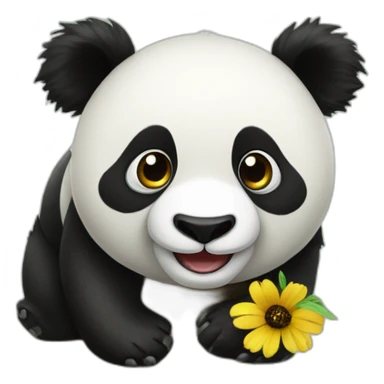 un panda avec une abeille sticker