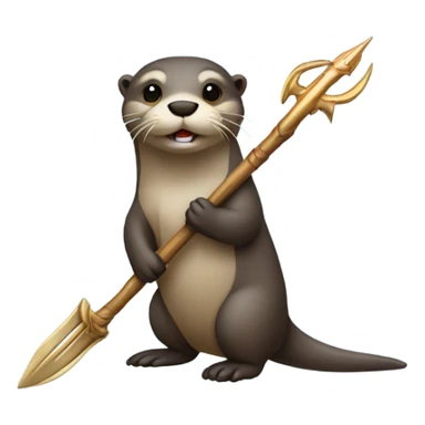 Otter holding trident sticker