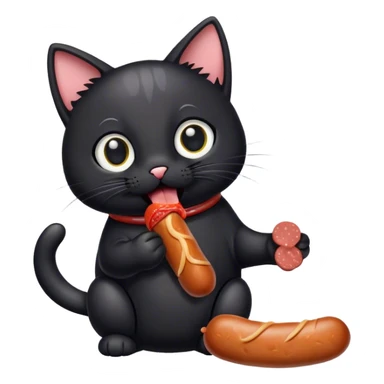 cat eat sausage sticker