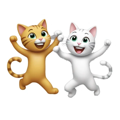 two happy cats dancing sticker