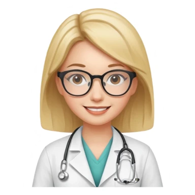 doctor girl with glasses sticker