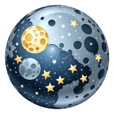 celestial disco ball moon sticker