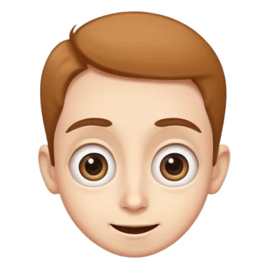 Funny caricature style cartoon, big eyes, happy face sticker