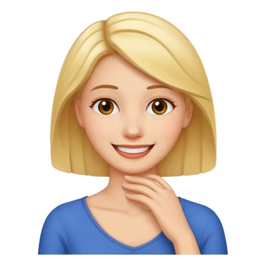 A women holding hand on neck and smiling  sticker