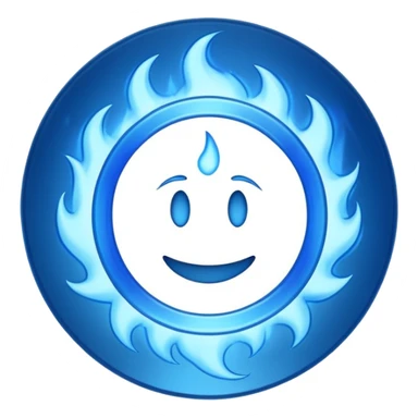 A minimalist CD disc with a subtle blue fire design, emoji style, blue fire, variation 2 sticker