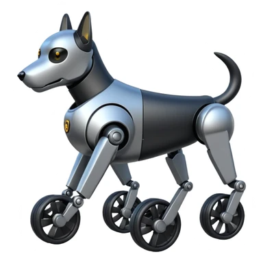 Stylish Military Robot dog with wheels  sticker