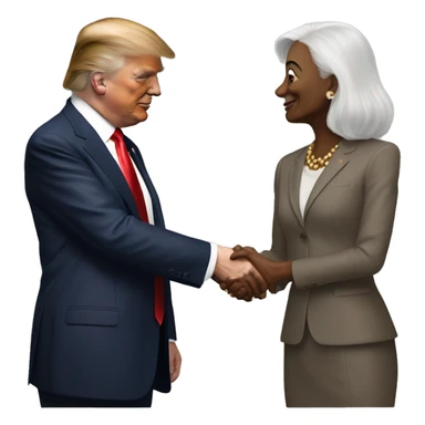 Kamala Kariss shakes hands with Donald Trump   sticker