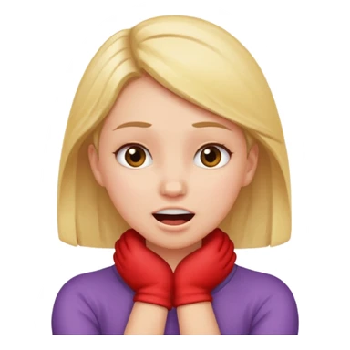 arms crossed holding neck open mouth girl sticker