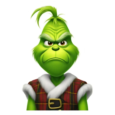 Grinch in a kilt sticker