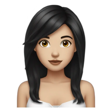 beautiful girl, black hair, white skin sticker