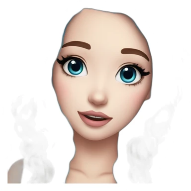 belle delphine winking with makeup and blue hair sticker