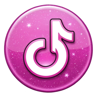 glitter pink logo TikTok sticker