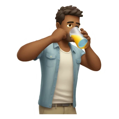 Guy feeling thirsty with summers heat sticker