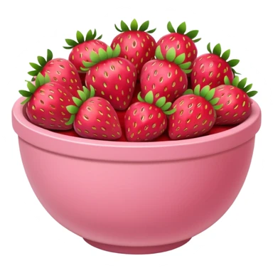 large fancy pastel pink bowl filled with strawberries sticker