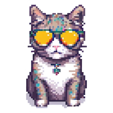 cat wearing sunglasses sticker