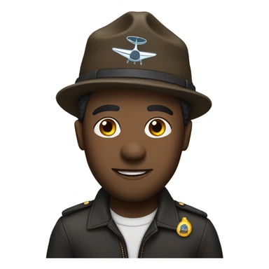 Wayne wearing a pilot’s hat sticker