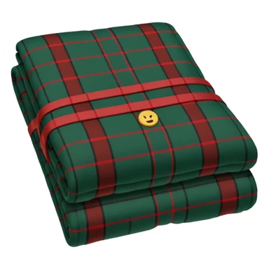 tartan blanket dark green folded  sticker