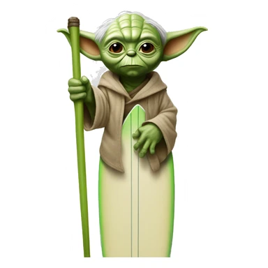 Yoda on surfboard sticker