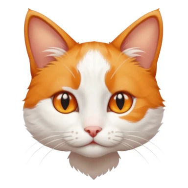 tiny + skinny ginger and white cat with deep orange eyes sticker