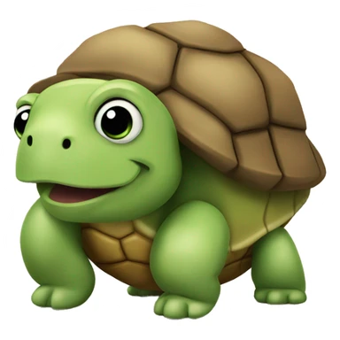 potato shaped turtle with frenc mustache sticker