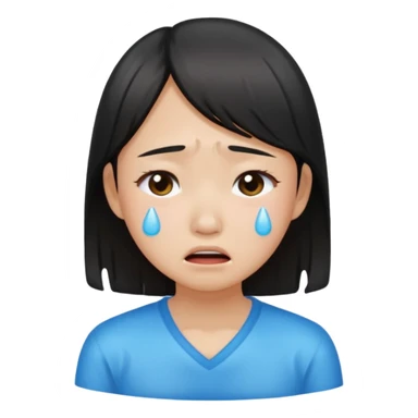 Crying asian girl with clean vibe sticker