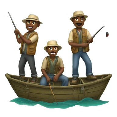 Three guys fishing sticker