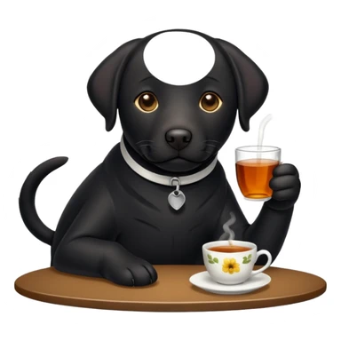 Cup of Tea cake black Labrador  sticker