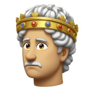 Sad Emperor: A Roman emperor wearing a laurel crown and toga, looking down with a tear rolling down his cheek, expressing sadness—perhaps over a political loss or defeat. sticker