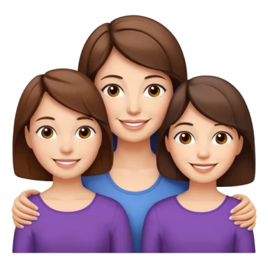 A mum with short hair and her two adult daughters sticker
