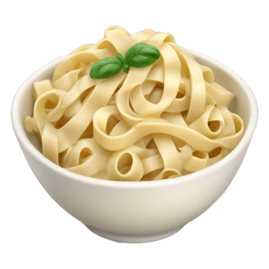 Fettuccine Alfredo pasta in cute bowl sticker