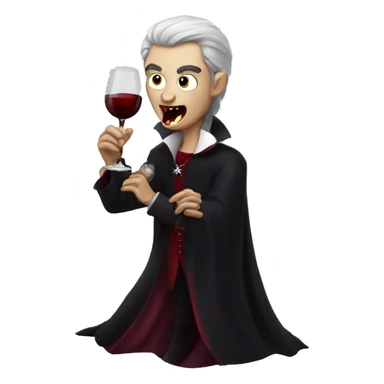 vampire drinking wine sticker