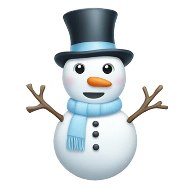 Cute white and light blue snowman sticker