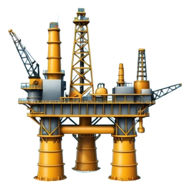 Oil platforms in the ocean scenery sticker