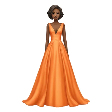 orange wedding dress with deep V sticker