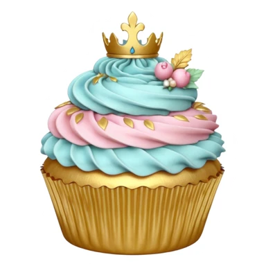 realistic, extremely detailed rococo cupcake sticker