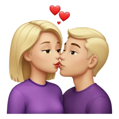 blonde girl and gay guy kissing sticker