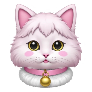neko with bell pink coller sticker