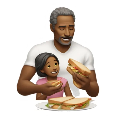 God giving his daughter a sandwich  sticker