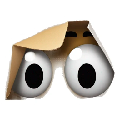 Creepy face coming out of a cardboard box sticker