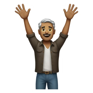 italian man, arms up sticker