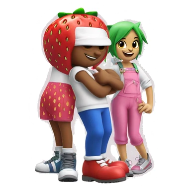 Strawberry Shortcake and sonic giving a thumbs up sticker