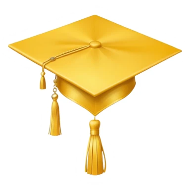 yellow graduation cap with a single tassel sticker