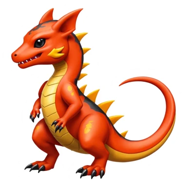 Oily smooth glossy Charmeleon-Zeraora-Salandit-fusion sticker