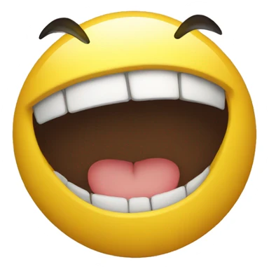 Yellow emoji open mouth no teeth with eyes looking up sticker
