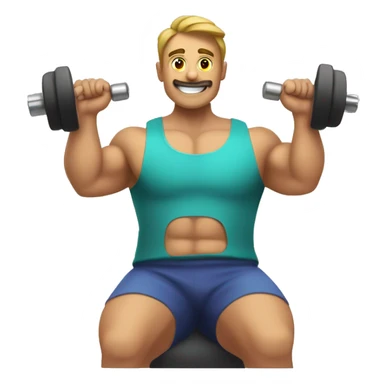 hombre con buen fisico entrenando en el gimnasio sticker