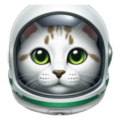 gato astronauta casi blanco con ojos verde sticker