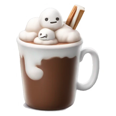 Hot chocolate with a marshmallow on top sticker